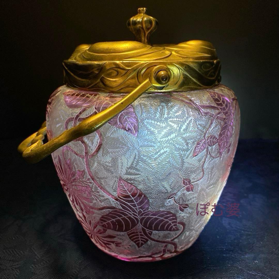 【フランス／バカラ】クリスタル／ビスケットジャー クッキーバレル／アンテミア