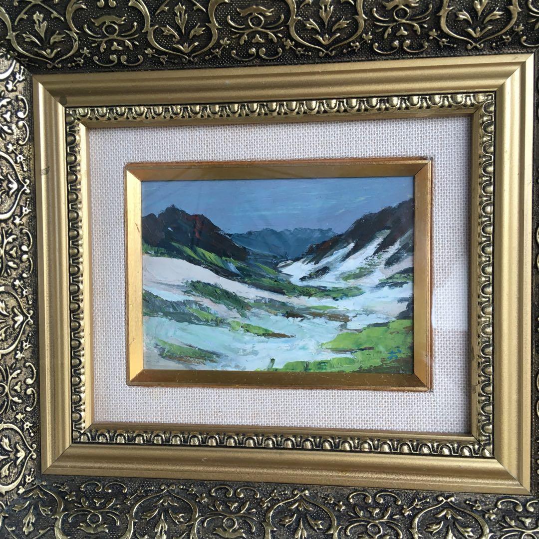 風景画　山岳画　剱岳　長次郎雪渓