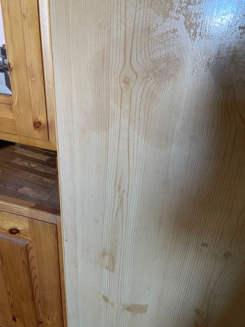 LEGNATEC 木製 ガラス扉 キャビネット 食器棚 カントリー調