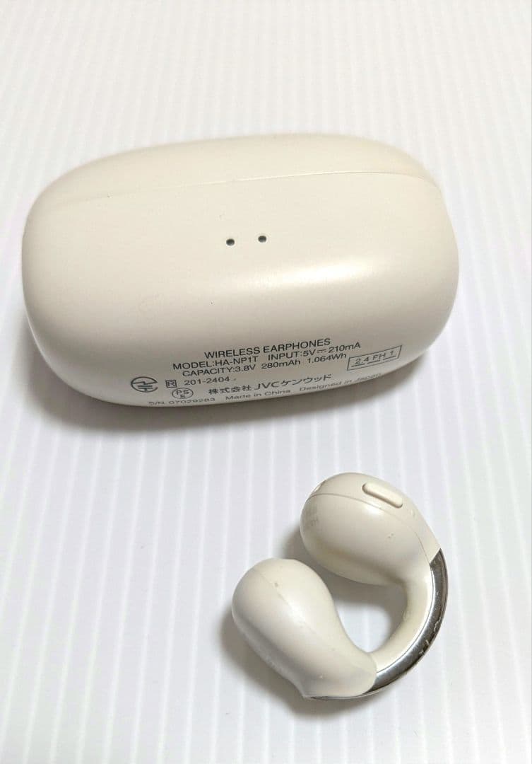 Victor ワイヤレスイヤホン HA-NP1T ホワイト 片方のわみ