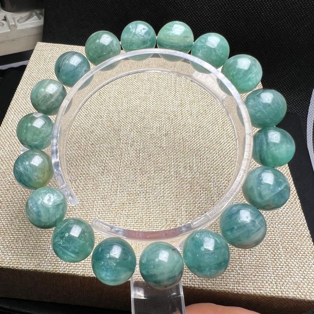 【81151】高品質 グリーンカイヤナイト 11mm ブレスレット