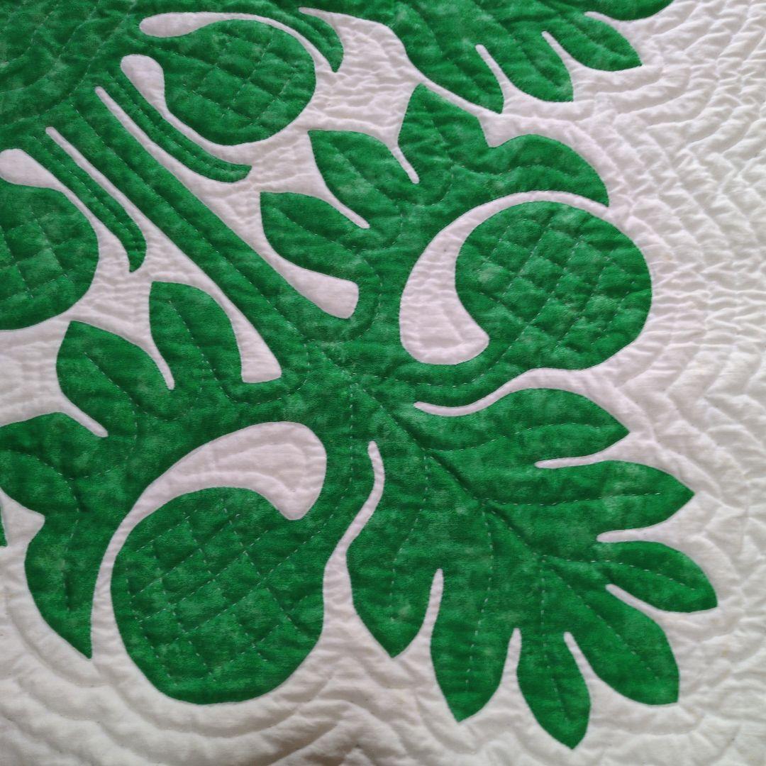 ハワイアンキルト 緑色 大判