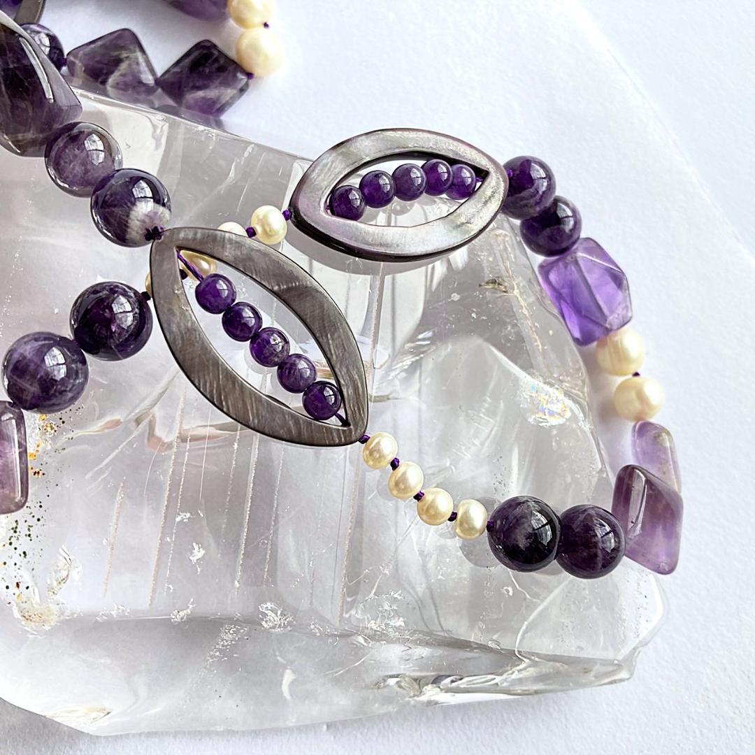 【紫スペシャル】アメジスト ロングネックレス