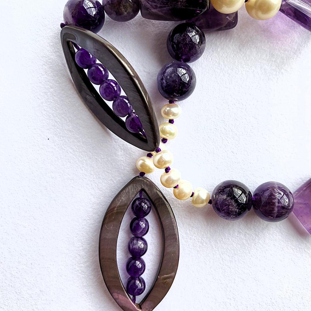 【紫スペシャル】アメジスト ロングネックレス