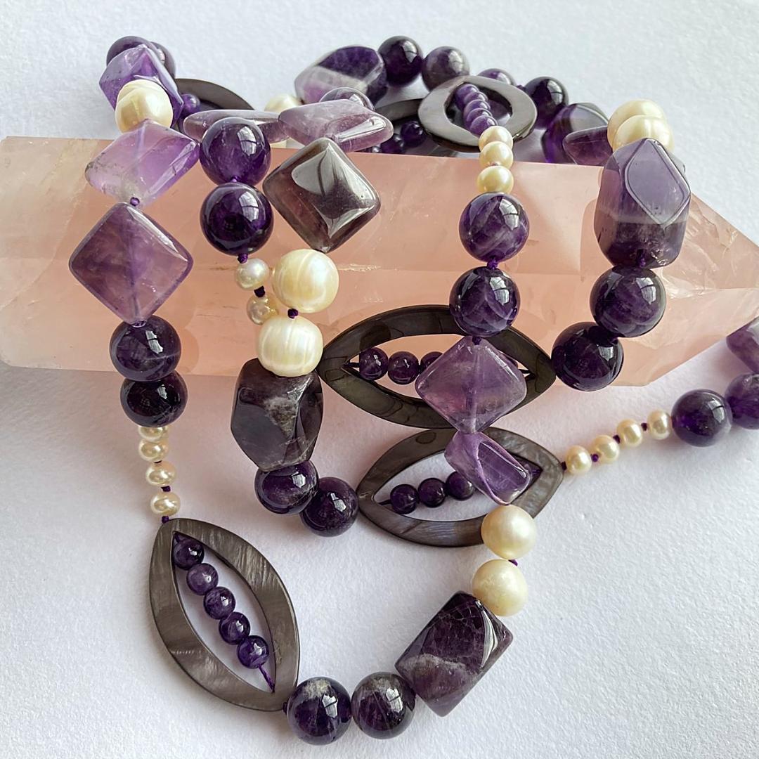 【紫スペシャル】アメジスト ロングネックレス