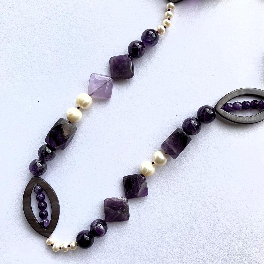 【紫スペシャル】アメジスト ロングネックレス