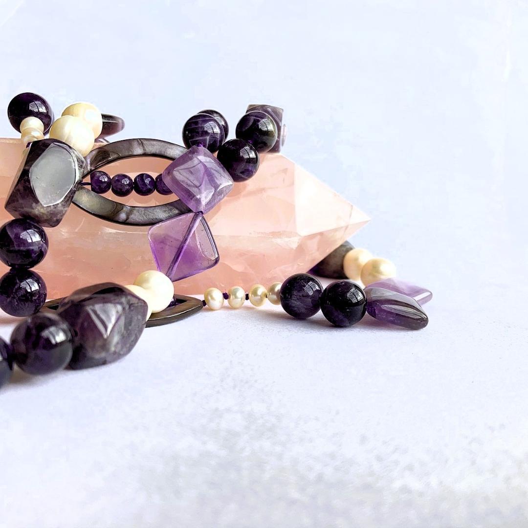 【紫スペシャル】アメジスト ロングネックレス