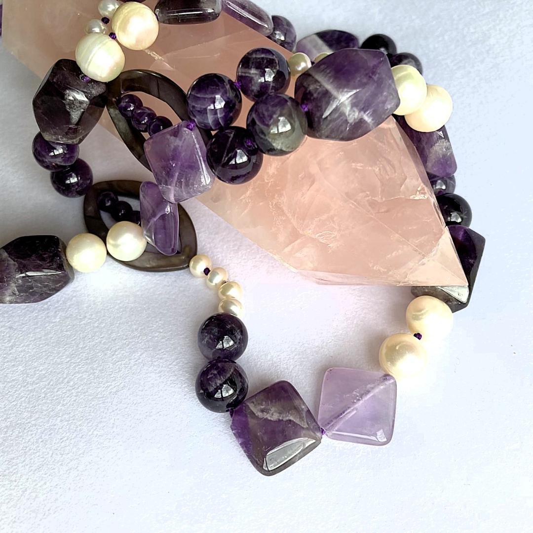 【紫スペシャル】アメジスト ロングネックレス