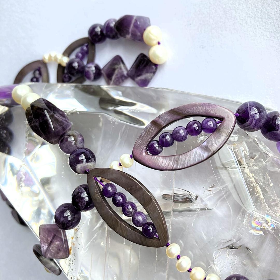 【紫スペシャル】アメジスト ロングネックレス