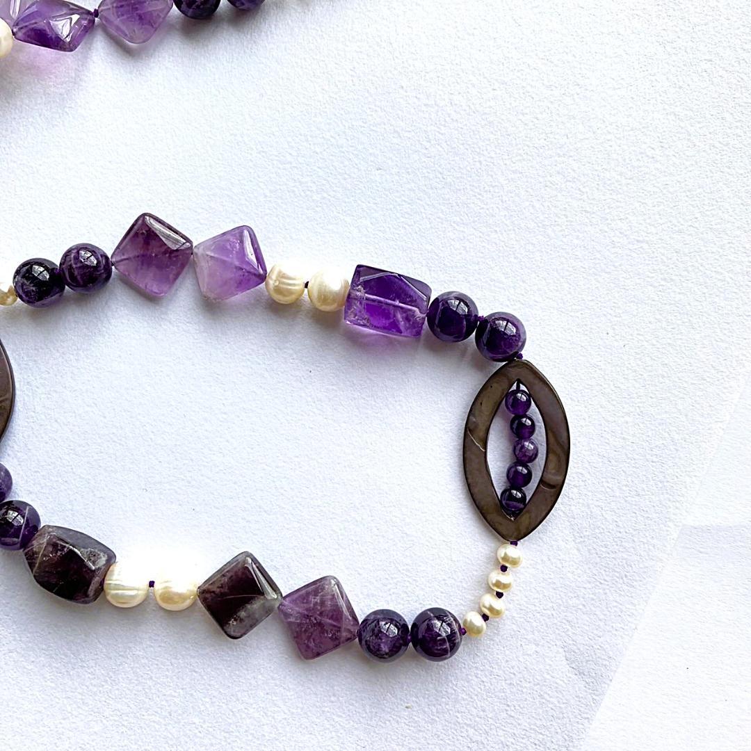 【紫スペシャル】アメジスト ロングネックレス