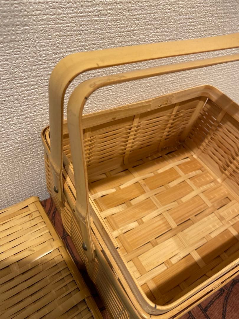 白竹　ピクニックバスケット　竹かご