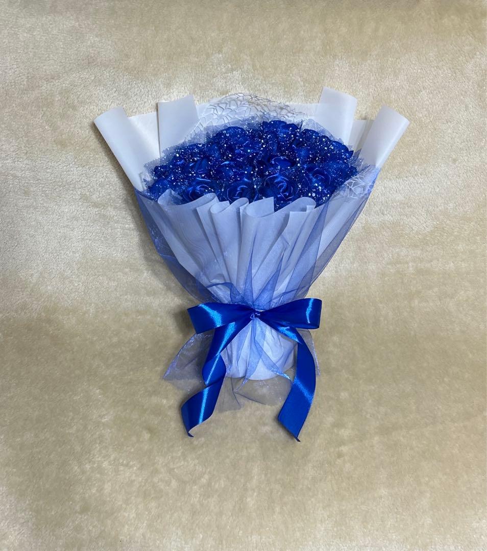 20本青バラブーケ　プレゼント お祝い 枯れない花 永生薔薇　特別な人へ