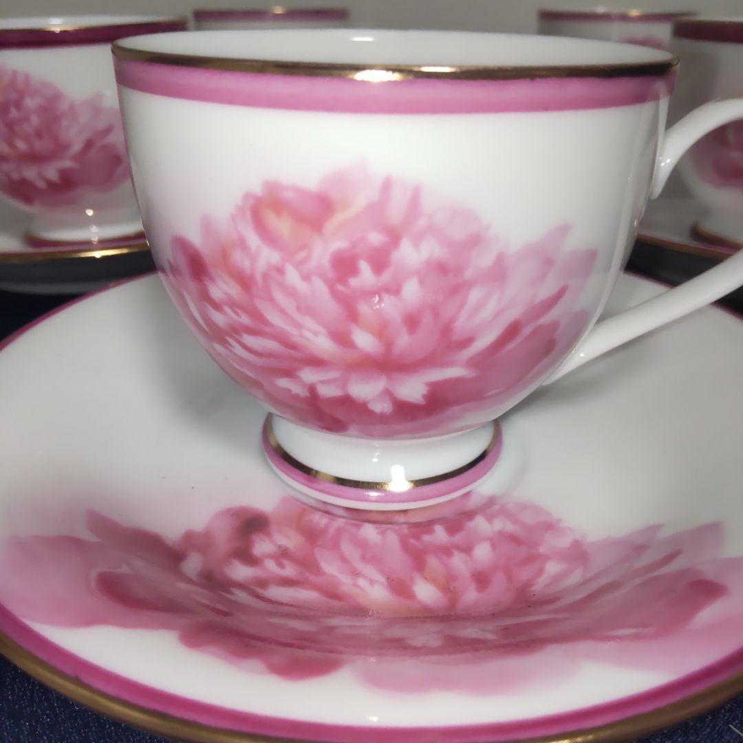 たち吉 テーブルウェア ケーキ皿 カップ&ソーサー 5客 食器セット フラワー