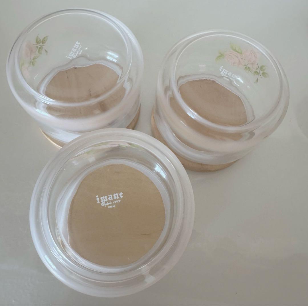 イマンダイアナガラス木ぶたキャニスター３個セット