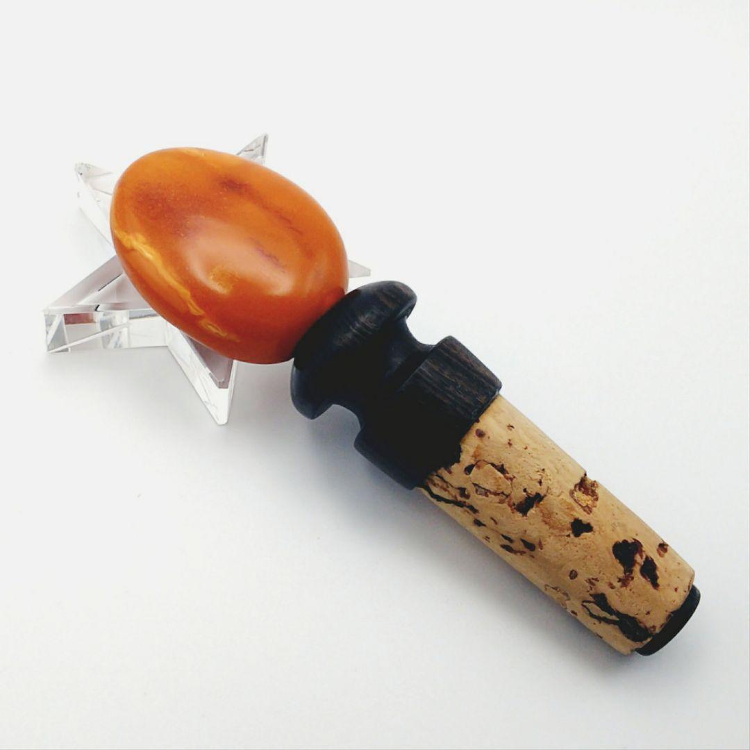 天然 琥珀 ワインキャップ(観賞用)