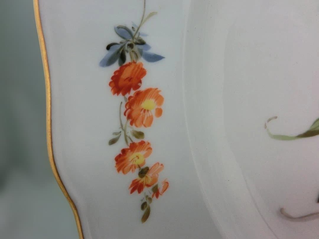 【マイセン】古い金彩花虫文プレート