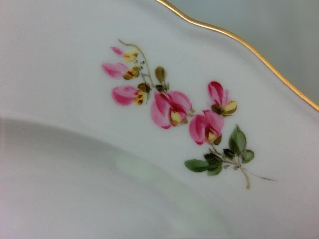 【マイセン】古い金彩花虫文プレート