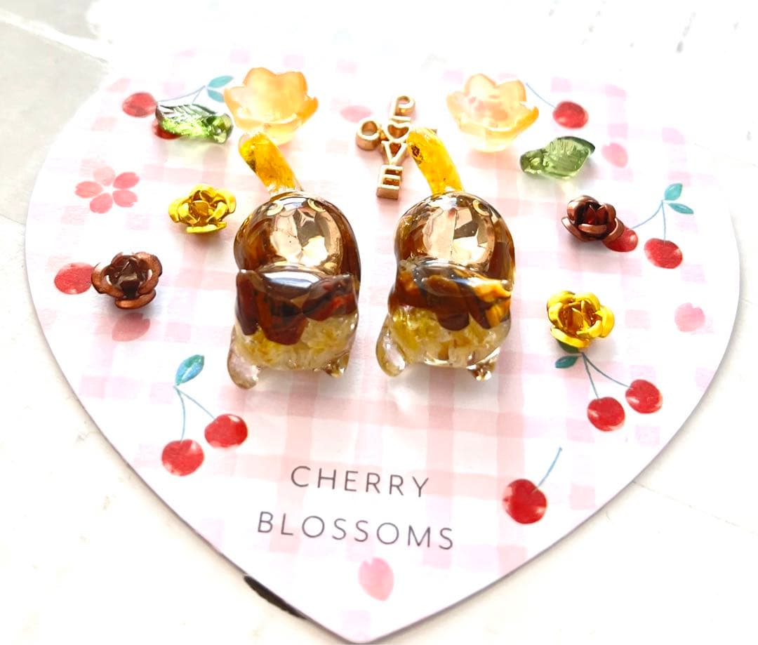 ★じゃれねこ『キラキラビジュー×茶系×タイガーアイ♡』