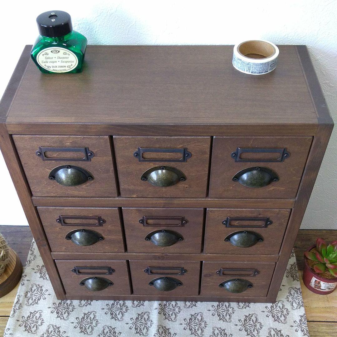 引き出し　ブラウン　ハンドメイド