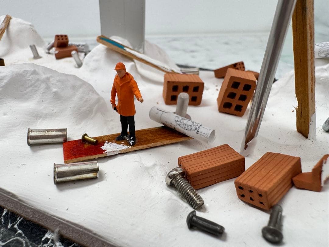 【中古】海外限定 ガラスケース入り立体アート作品