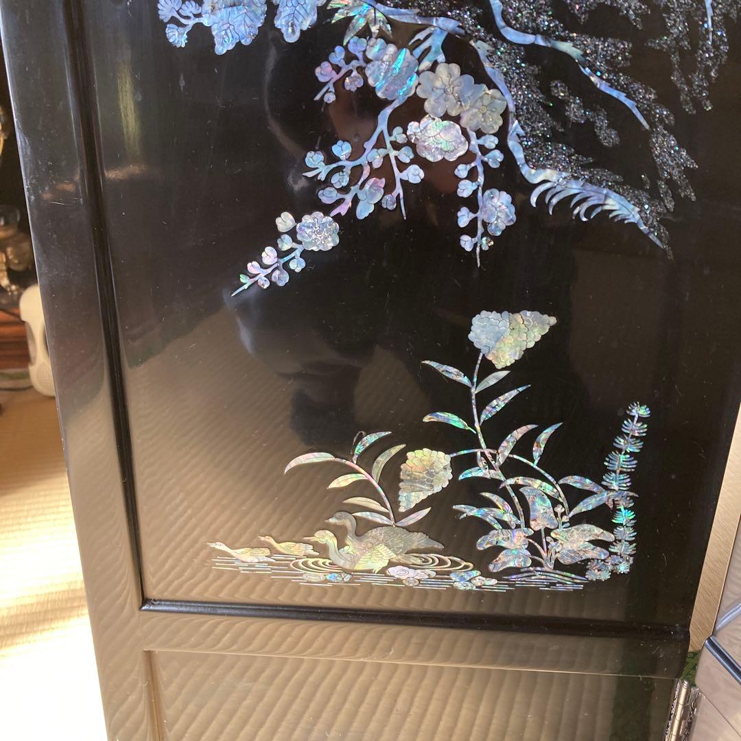 L*-様 豪華装飾 螺鈿 漆芸 衝立 天然木 パーテーション 高さ150cm 重