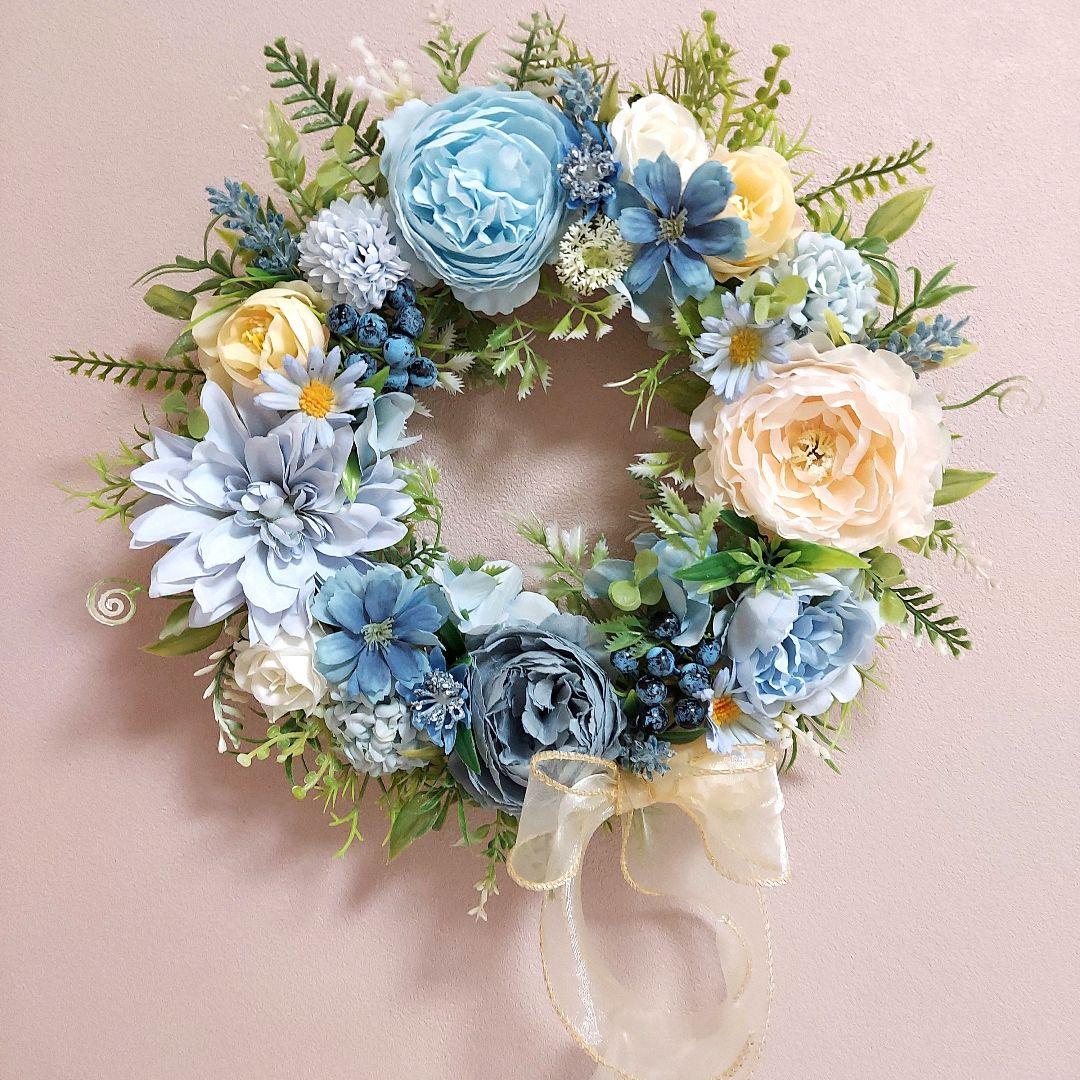 フラワーリース 春うらら8 可憐なお花たち5 玄関リース 母の日 造花