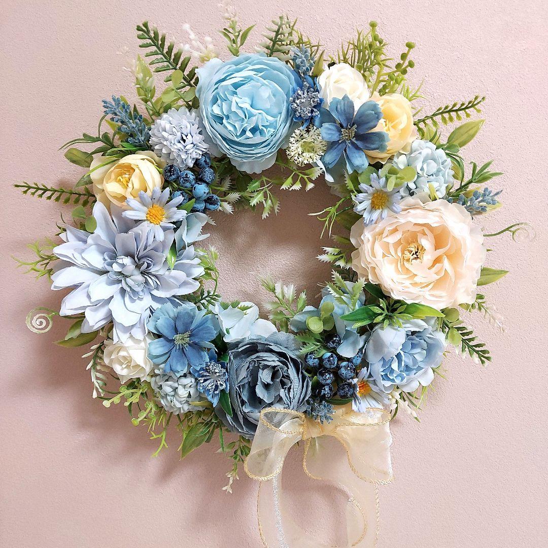 フラワーリース 春うらら8 可憐なお花たち5 玄関リース 母の日 造花