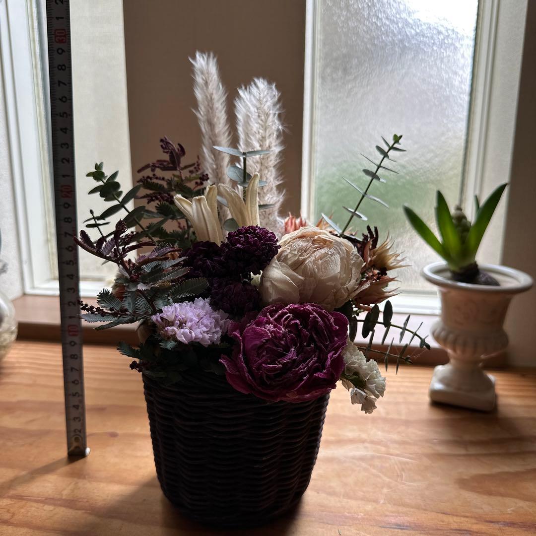 面影〜芍薬とダリアの花籠〜