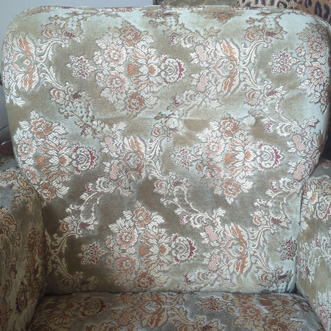 【☆美品☆】【高級シングルソファー】金華山織【※２脚ある内の１脚】①番