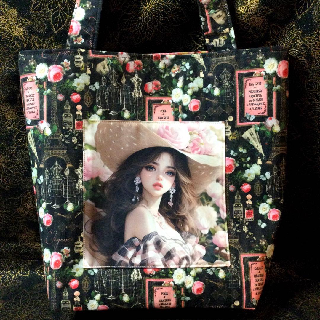 りんりん様❣️オリジナルハンドメイド中サイズトートバッグ2個＆ハンカチ