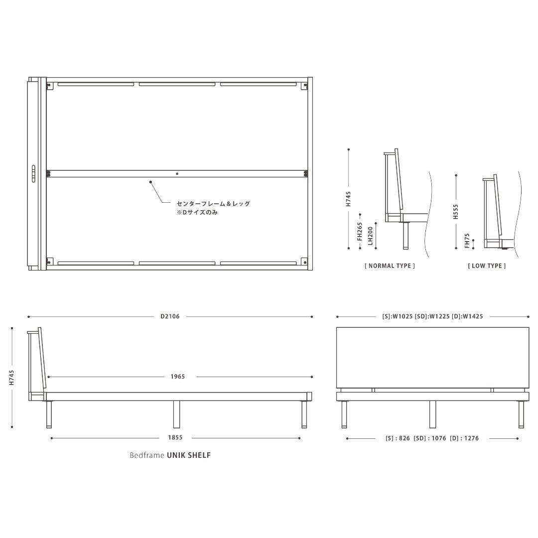 【NO WHERE LIKE 】ベッドフレーム シングル ユニック