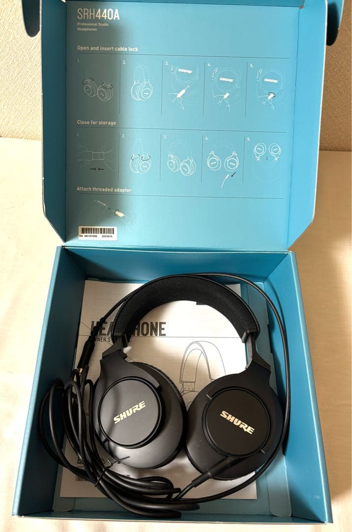 SHURE SRH440A 有線 ヘッドホン 中古良品 変換アダプタ欠品