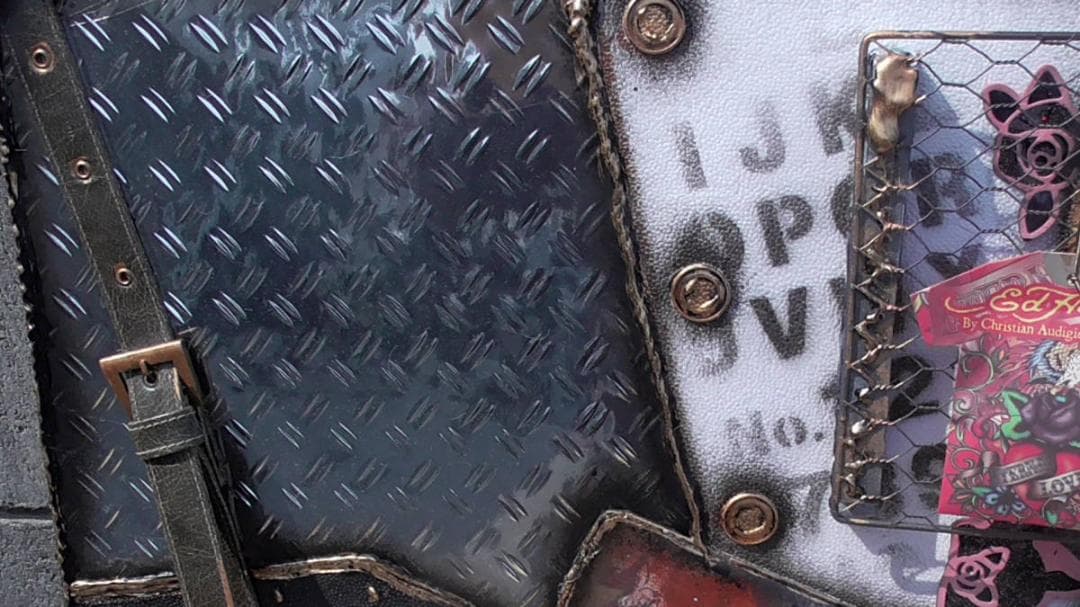 インテリアボード 木製 デニム/ジーンズ/金網/ダメージ エドハーディー