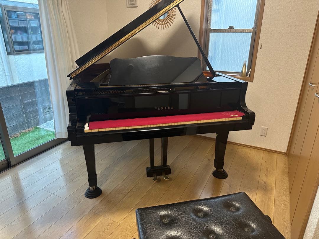 黒色 グランドピアノ カバー付き YAMAHA C3 3370587 2本ペダル