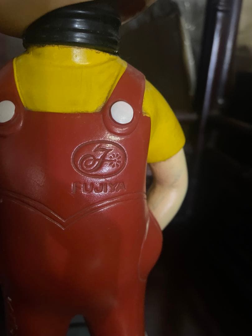 不二家 ジャンボペコちゃん ソフビ ブリキ台座 首振り/昭和レトロ/アンティーク