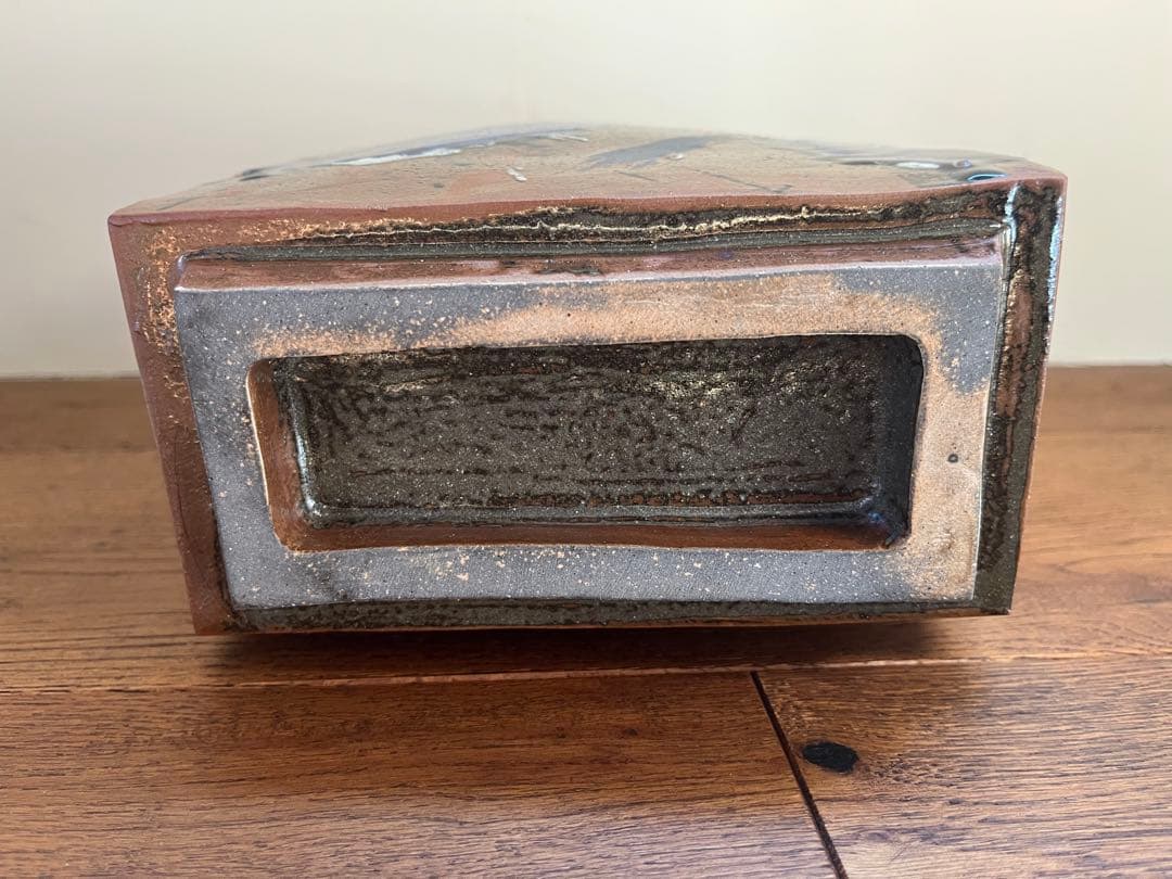 やちむん 北窯 松田共司 角瓶 花瓶 花器 民藝 民芸