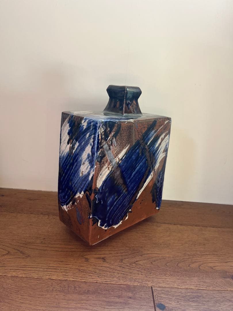 やちむん 北窯 松田共司 角瓶 花瓶 花器 民藝 民芸