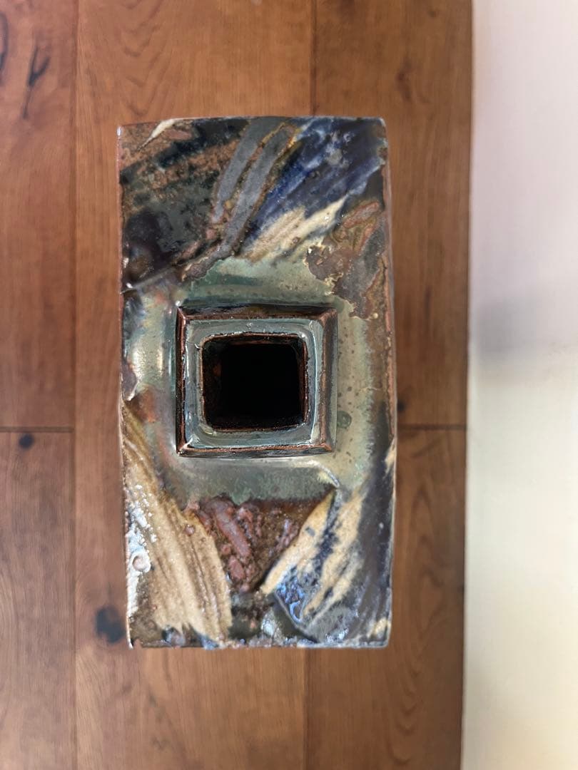 やちむん 北窯 松田共司 角瓶 花瓶 花器 民藝 民芸