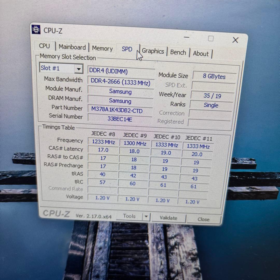 【ジャンク】Core i5-9500 &8GB DDR4 x2枚