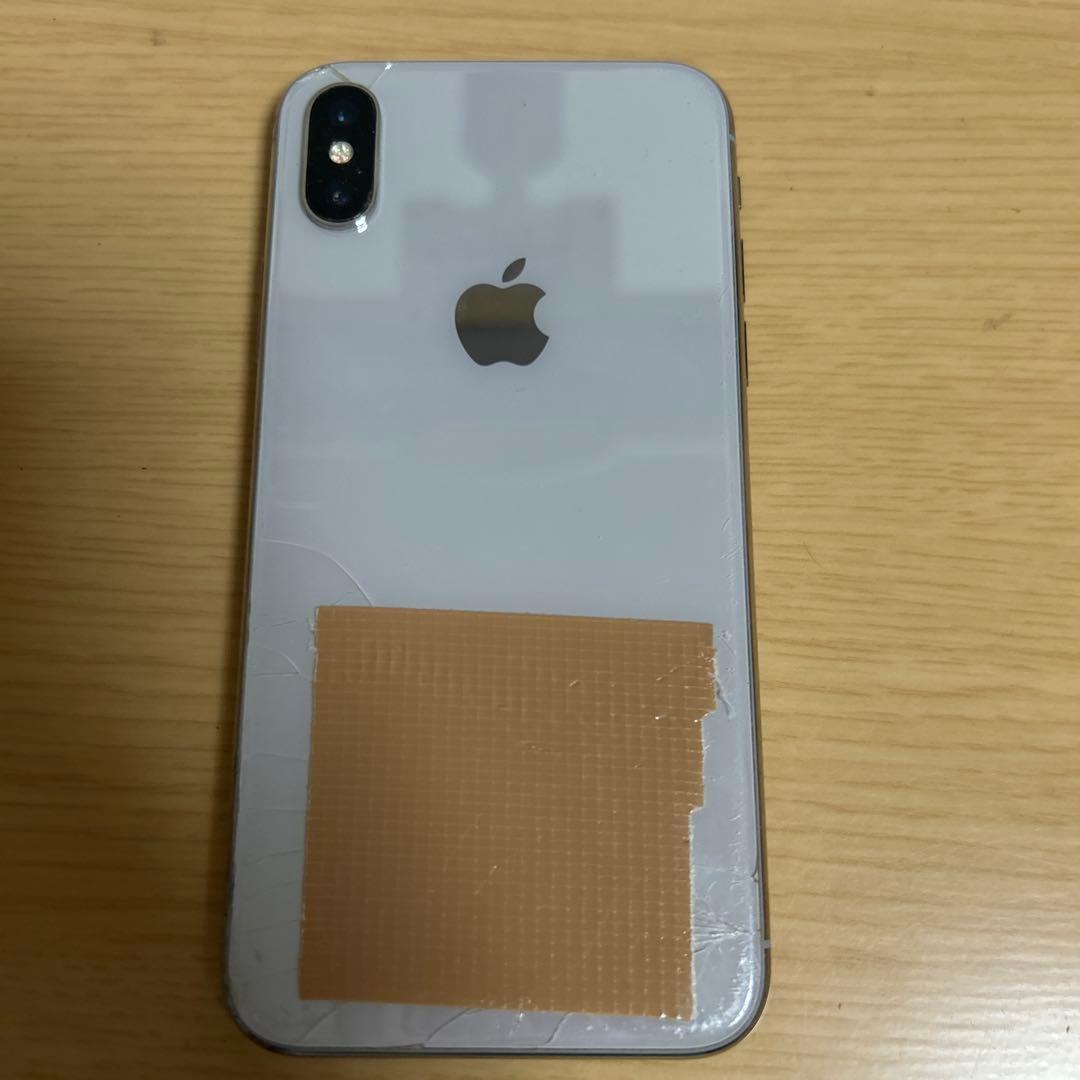 Apple iPhoneX 背面割れ 画面割れ SIMフリー シルバー 64GB