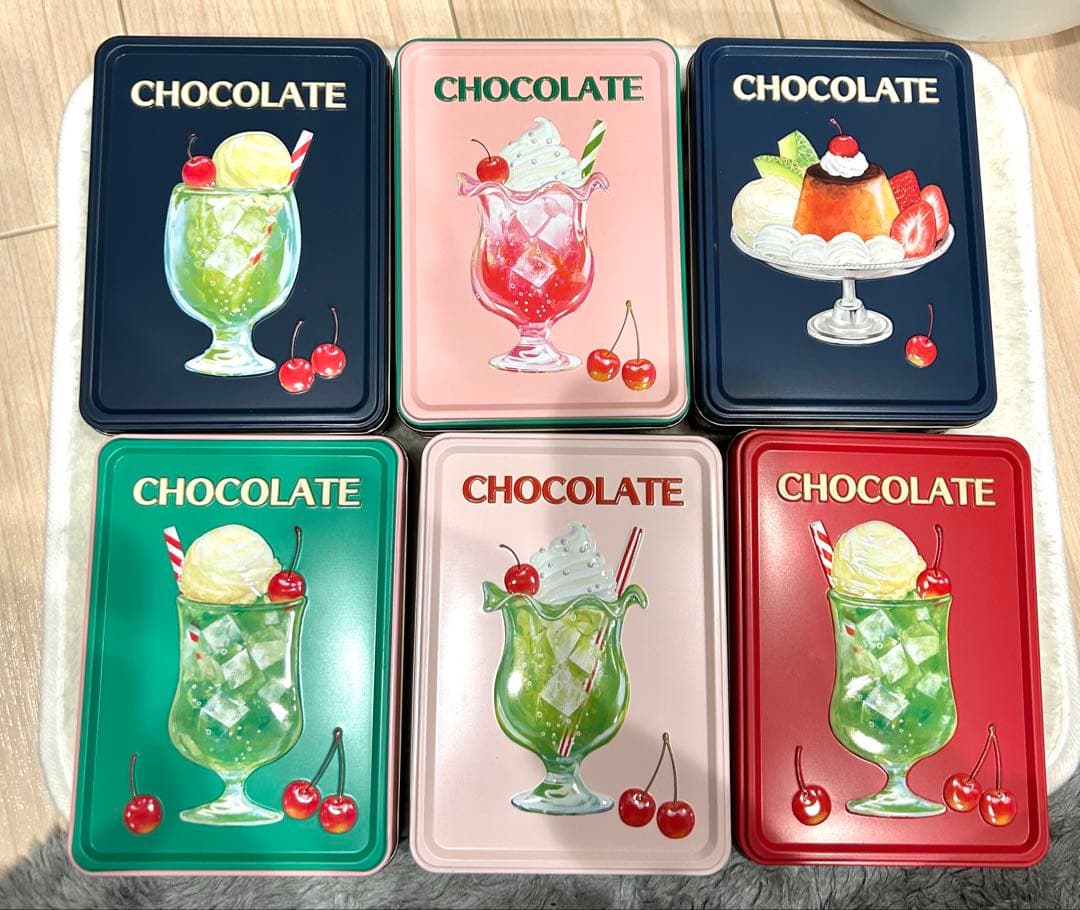 メリーチョコレート　はじけるキャンディチョコレート　空き缶　のみ　6個セット