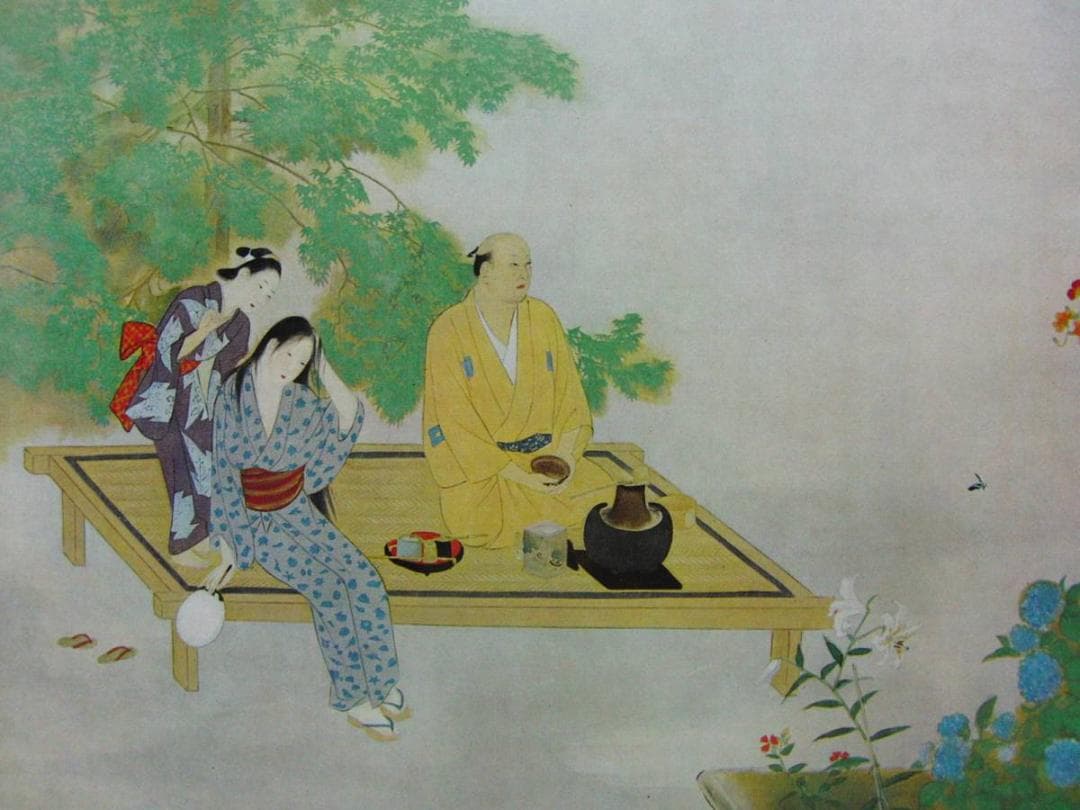 鏑木　清方【築地明石町】、年代物、希少画集画、状態良好