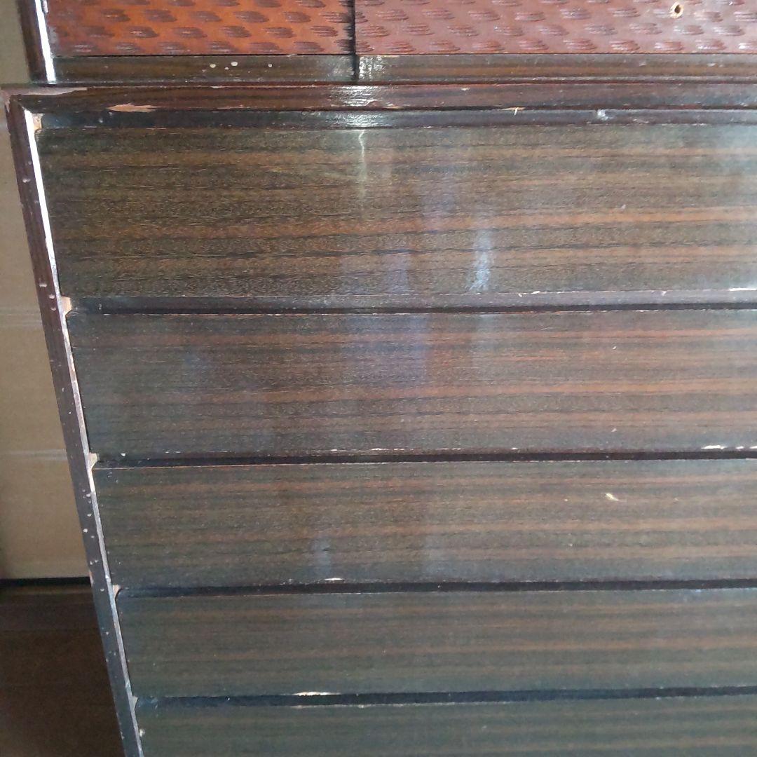 昭和レトロ　5段＋飾り棚付きタンス 奥行41cm幅89cm高さ136cm