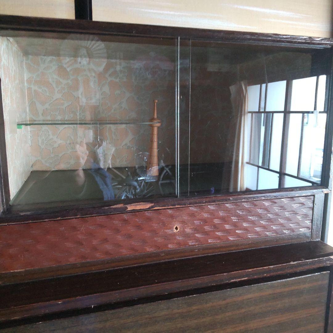 昭和レトロ　5段＋飾り棚付きタンス 奥行41cm幅89cm高さ136cm