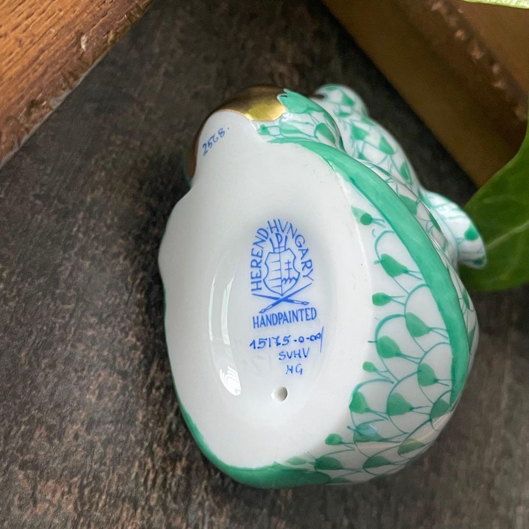 HEREND ゾディアック　十二支フィギュリン　グリーン　ネズミ