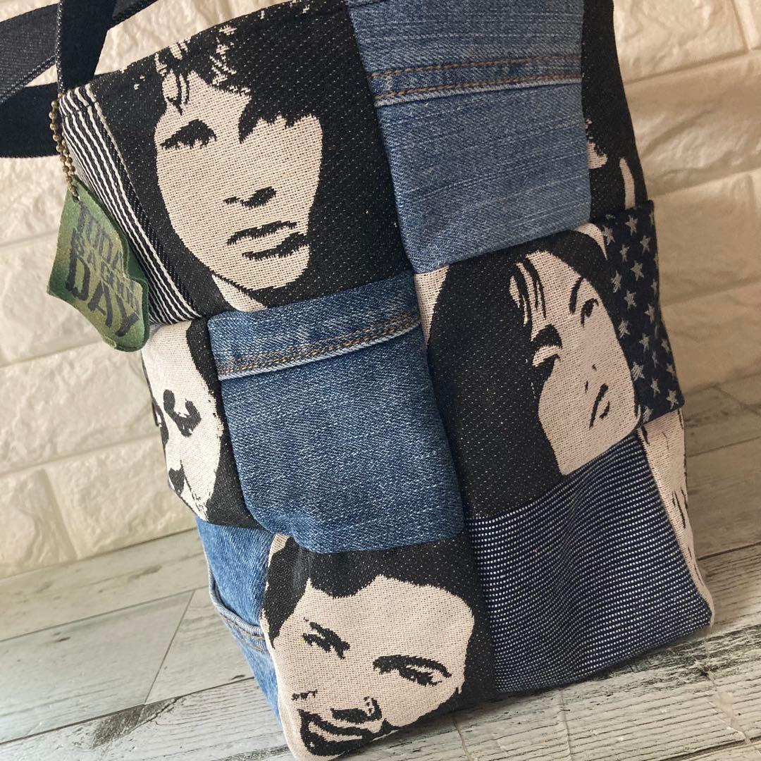 パッチワーク　デニムリメイクバッグ　Mサイズ