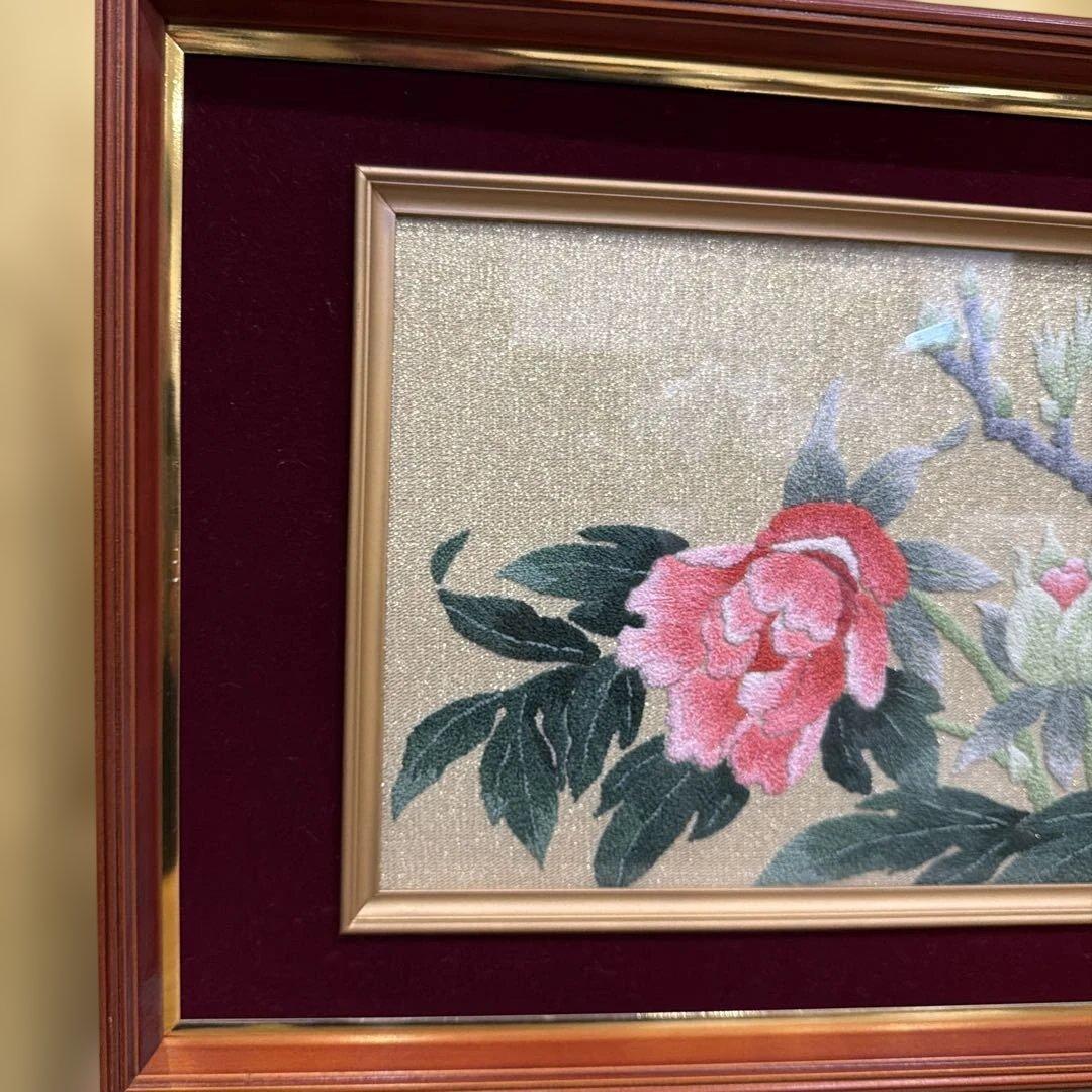 刺繍作品　牡丹