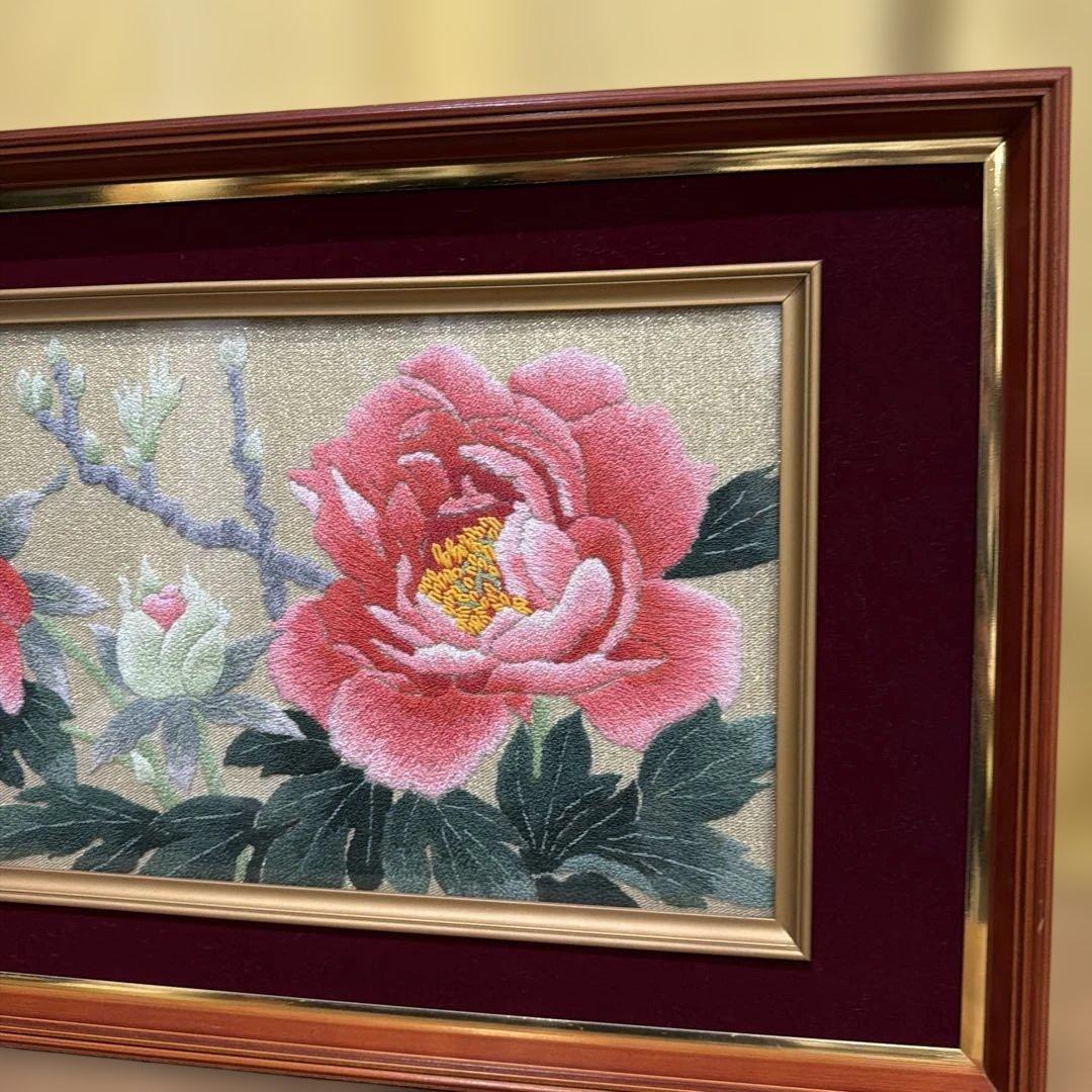 刺繍作品　牡丹