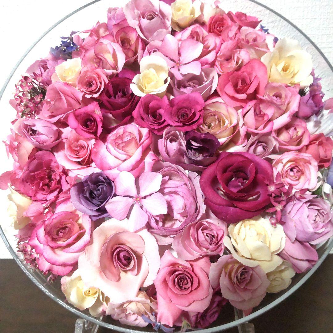 ドライフラワーアレンジメント（バラ、紫陽花）ラッピング無料スタンドサービス