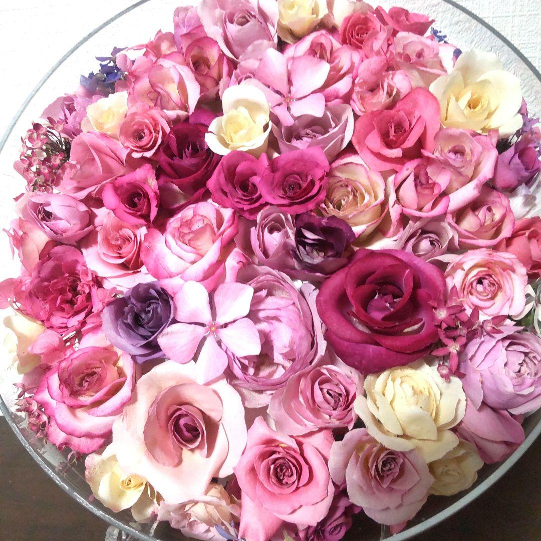 ドライフラワーアレンジメント（バラ、紫陽花）ラッピング無料スタンドサービス